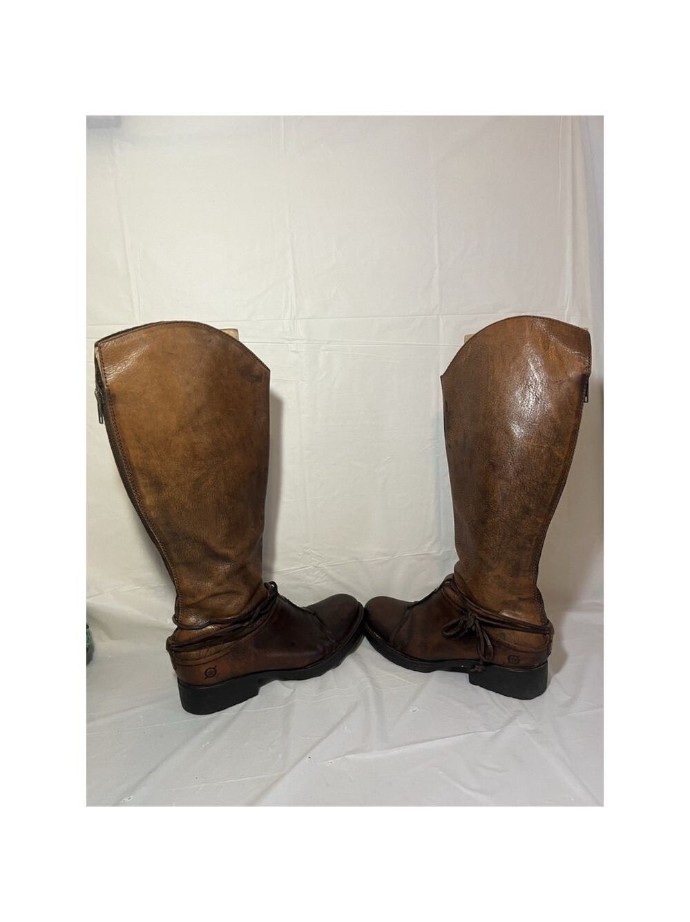 Born Shyra Tall Brown Leather Riding Boots Women Sz 8 - Picture 14 of 16